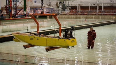 Fra  testtankforsøkene Marintek