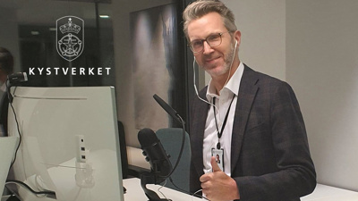Kystdirektør Einar Vik Arset under innspillingen av podkasten
