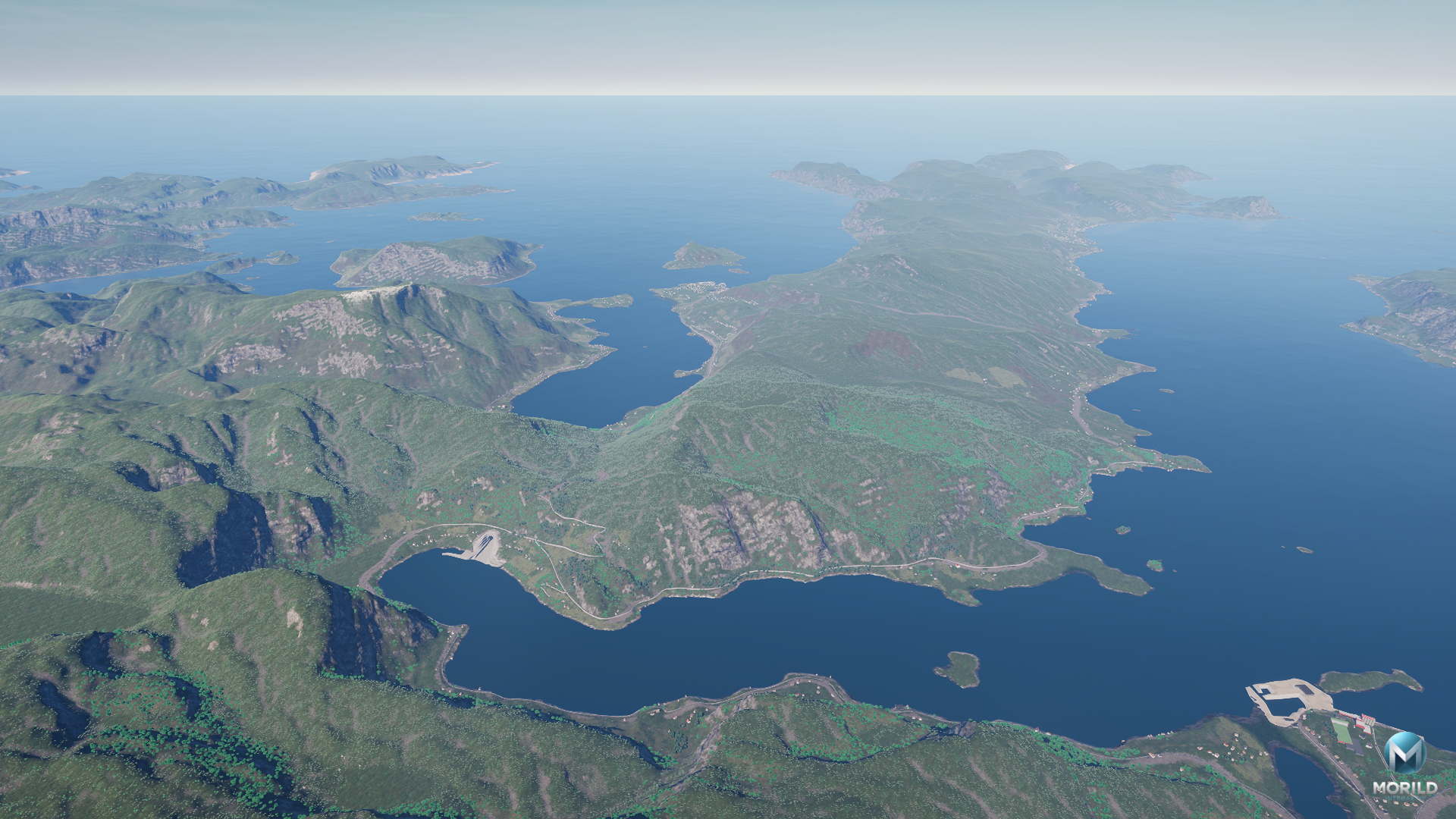 Oversiktsbilde over Stadlandet med Stad skipstunnel