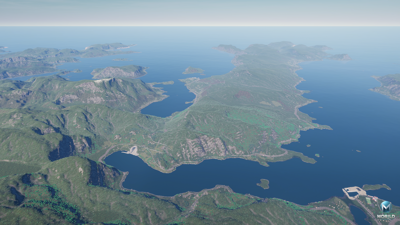 Oversiktsbilde over Stadlandet med Stad skipstunnel