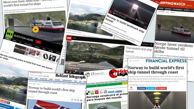 Kystverket og Stad skipstunnel i internasjonale medier.