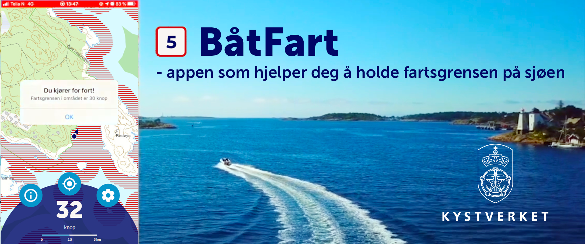 Båter som kjører på sjøen