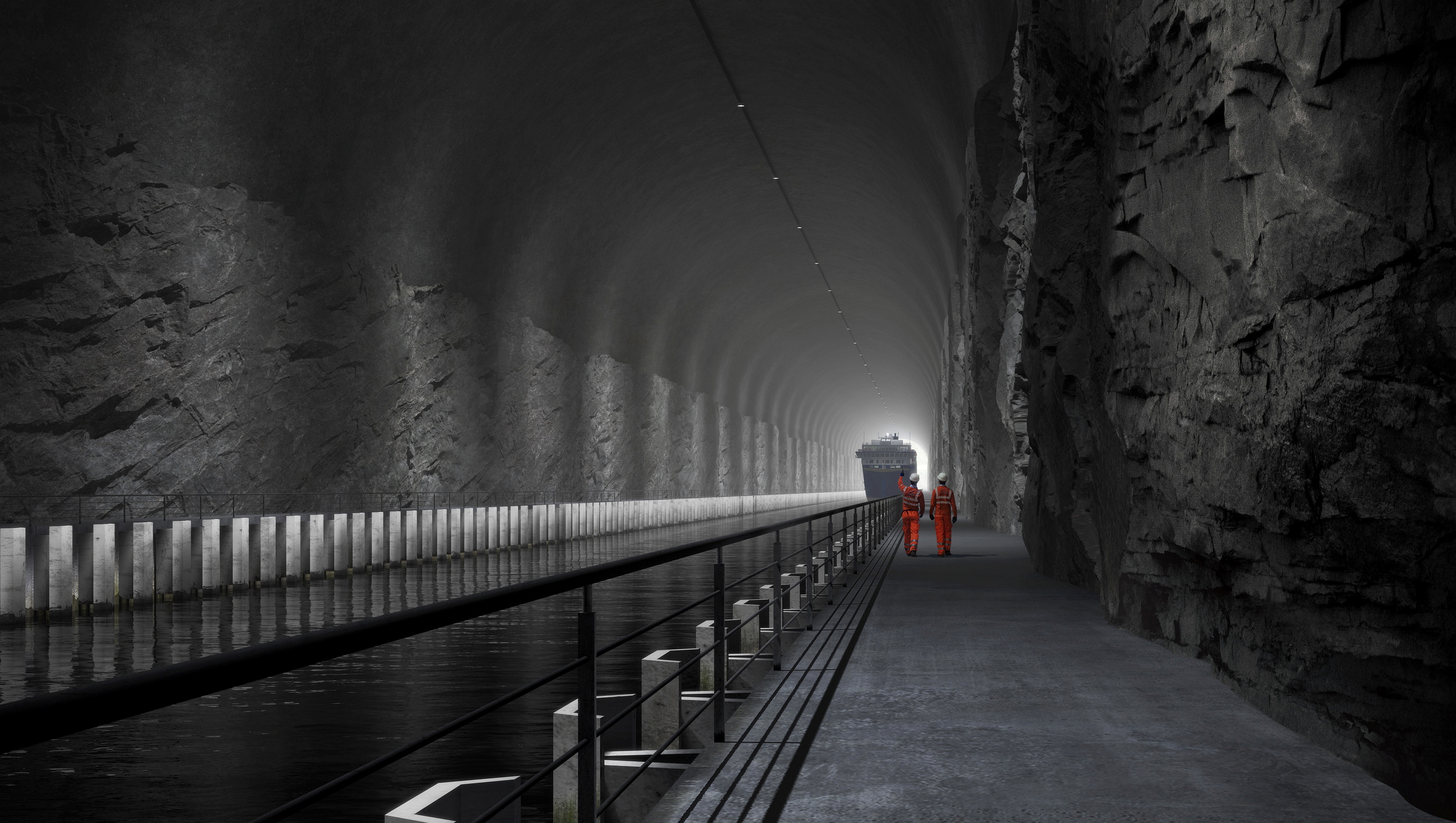 The picture gives an impression of how the shipt tunnel will look like inside.