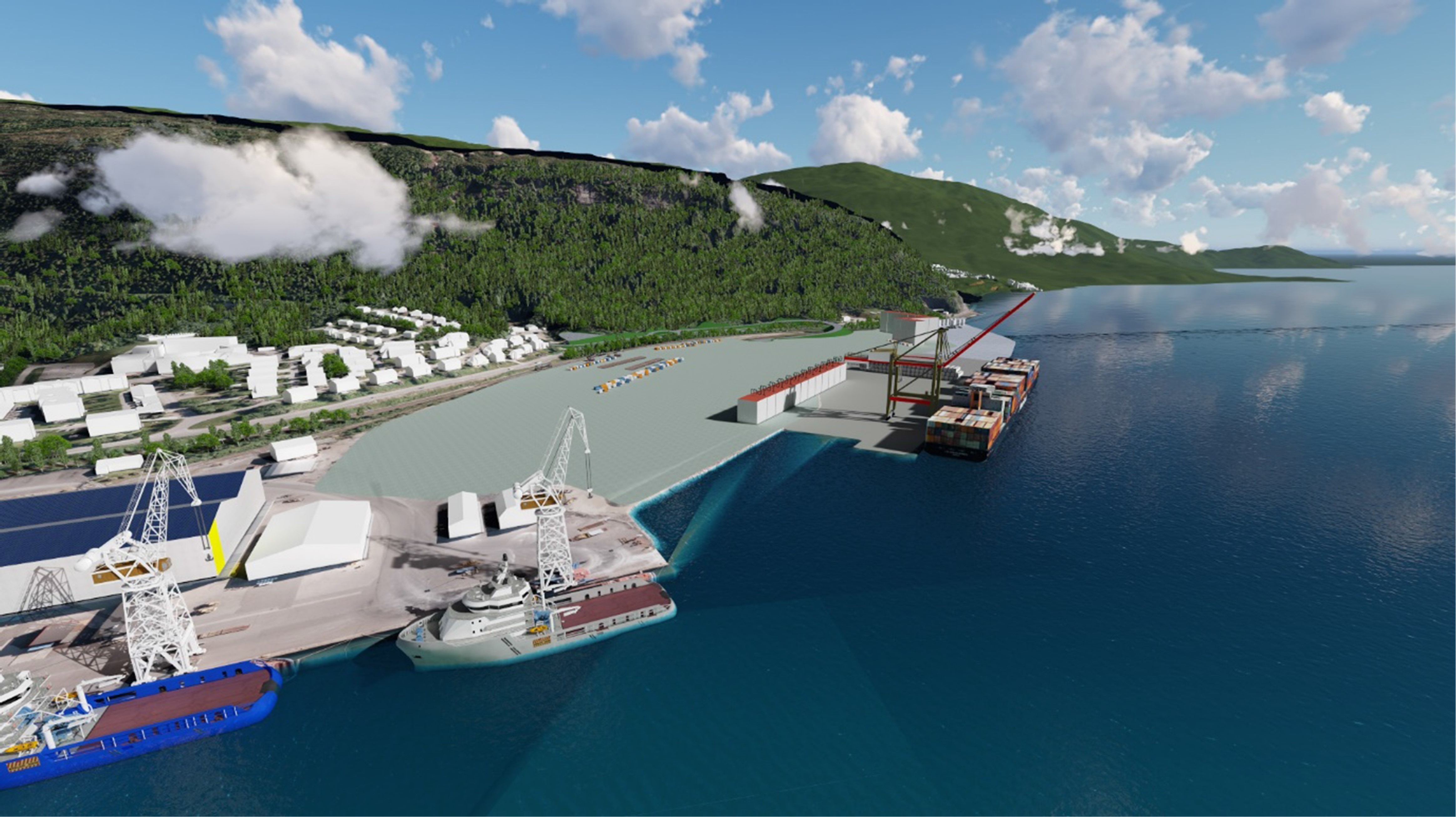 Illustrasjon av dypvannskai i Mo i Rana